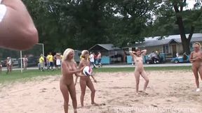 Naked beach volleyball