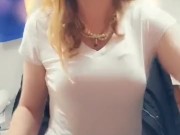 Sexy Blonde Tranny Vaping
