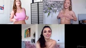 Sex-addicted models Karla Kush, Darcie Dolce and Skylar Snow fuck in the video chat