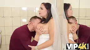 Being Locked In The Bathroom, Sexy Bride Doesnt Lose Time And Seduces - Random Guy