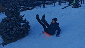 sliding on snow