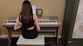 Skinny Brunette Student Creampied by Bald Fat Guy