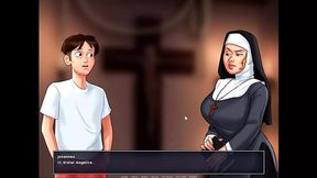 Summertime saga - Johannes played with Eve&#039;s pussy and she gave him a handjob