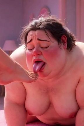 Ugly Fat SSBBW Humiliated Licking Beautiful Woman's Feet