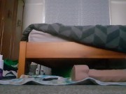 Riding massive dildo part 1