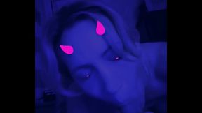 Devilish blonde Danielle Roy, sucking the cum straight out of Cody Roy