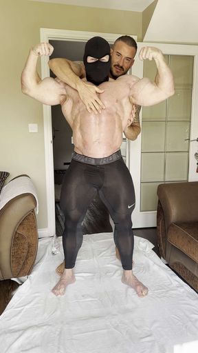 Masked Bodybuilder Lycra Muscle worship