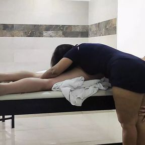 recording video with big ass latina masseuse