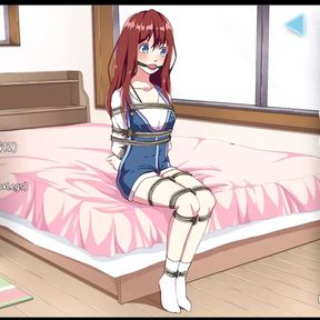 Bonds BDSM Hentai game Ep.1 two girls tying up a cute classmate with shibari ropes to tickle her