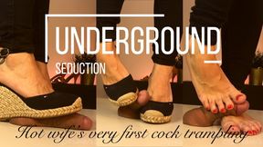 Hot wife’s very first cock trampling experience - Rossi’s shoejob, trampling fetish performance - 1080
