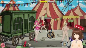 Pink-haired gamer girl Jazziuu secretly fucked by clown in public
