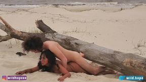 Wild Hope loves to have sex on the beach and get hard in front of the ocean