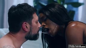 Guy enjoys submissive wife Siri Dahl and ebony BFF Ana Foxxx in fetish gear
