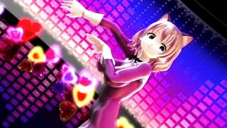 Mmd R18 Short Chan inside Pink Cat Suit with Erected Nipple