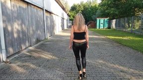 Mature Woman in Tight Black Leggins