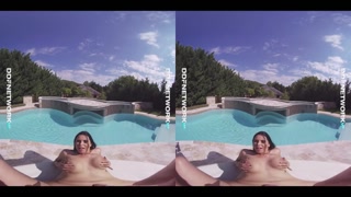 VR goddess Kira Queen wants your cock in her pussy for poolside POV fuck
