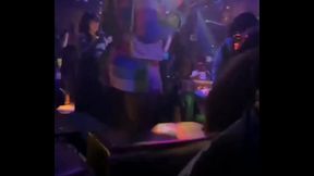 Carmen Hayes shows off her boobs in a strip club