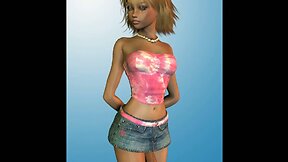 Dickgirl in short skirt