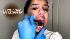 Self Teeth Cleaning & Dental Examination Feat Aria Nicole 4K