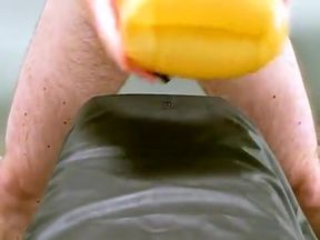 vigorous orgasm in my inflatable latex masturbator