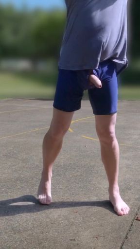Emotional moment from &quot;Playing basketball on a public court with my cock on display&quot;