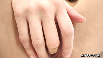 Mikuni Maisaki is masturbating with a tiny sex toy andmoaning from pleasure while cumming