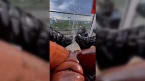 Black bitch squirts during solo toying session