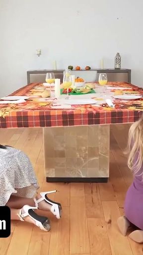 Busty Stepmoms Lolly Dames &amp; Sandy Love Celebrate Thanksgiving With Their Horny Stepsons - MomSwap   Clip 2