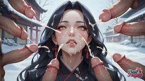 Snow Shrine Kimono Squirting Triple Penetration Orgy