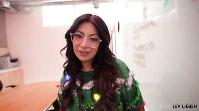 Slutty crush almost got caught deep throat at the office christmas party