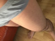 Muscle Asian In underwear with pee stain