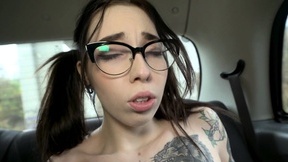 Inked bimbo Giada Suicide gets fucked through the hole in her fishnets
