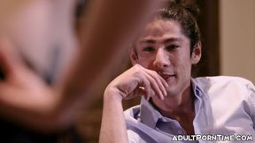 Ginger Lauren Philips receives my balls milk after harsh banging