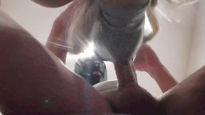 milf with blonde pigtails sucks cock and cums in mouth