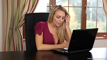 Naturally Busty Blonde Office Girl Does Everything To Try And Get A Pay Rise