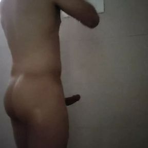 Hot guy taking a shower and masturbing