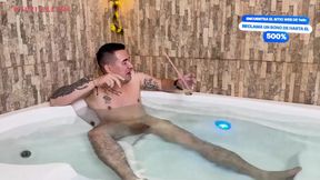 Latina MILF Kylei Eliish rides her boyfriend�s friend after catching him naked in her jacuzzi and gi