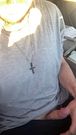 Slapping my dick on my stomach in public parking lot full of people