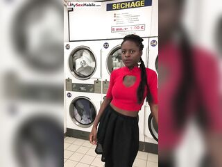 Black gal picked up in launderette for anal sex