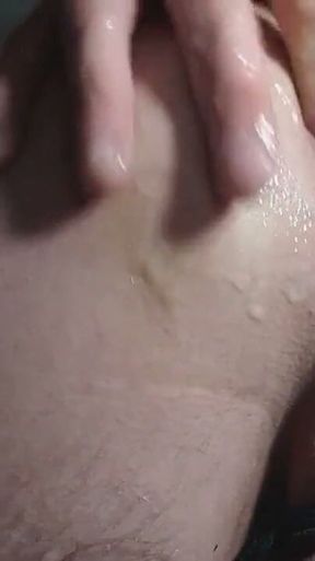 Skinny boy play cock with finger in ass