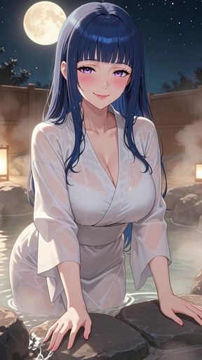So Horny She Didn't Make It to Bed: Hinata Fucks Her Friend in the Hot Tub - Ai-generated Content