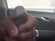 Master bating in the car in the drive way