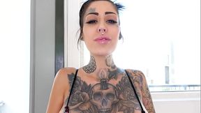 JANEY DOE Sexy Tall Big Tits Long Legs Tattoed Stripper Deepthroat Facefuck Throatfuck POV Blowjob and Cum Swallow