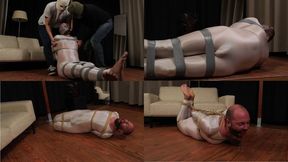 Matt taped to be hogtied