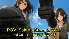 POV Face Trampling - Sakura Steps On You Then Makes You Worship Her Dirty Boots