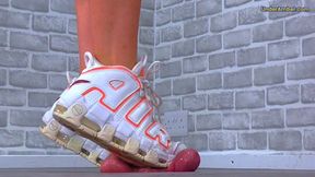 D46 Glans Cam - Goddess Amber - Crushing Your Cock & Balls Under My Nike Uptempo Trainers - Trample Trampling CBT Ballbusting Crushing Crush Feet Foot Shoe Trainer