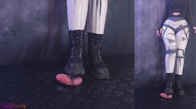 Testing Your Cock and Balls Durability with Two Pairs of Combat Boots - Cock Balls Crush Trample, Shoejob, Bootjob, CBT, Ballbusting, Trampling, Stomp