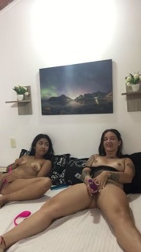 I masturbate next to my friend, we use a vibrator.