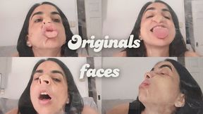 Faces reflected in the glass