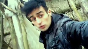 Quick Cumshot on the Picnic Tent in a Forest